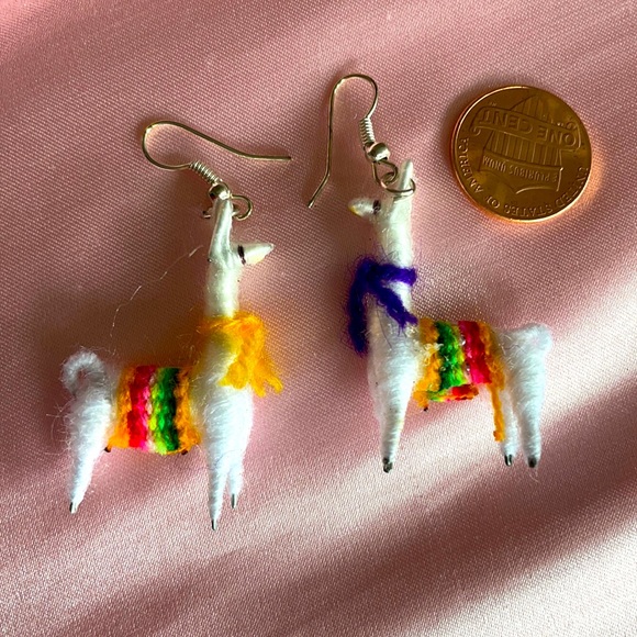Jewelry - Handmade alpaca teeny tiny llama earrings Peru